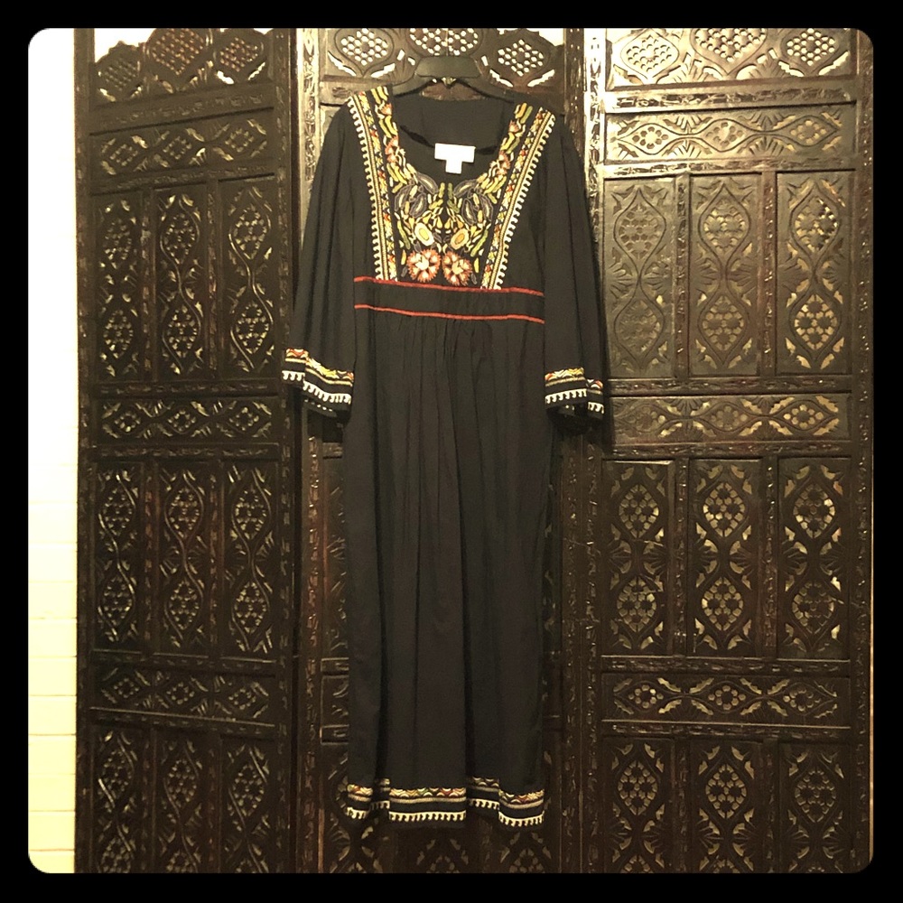 Vintage boho peasant maxi dress